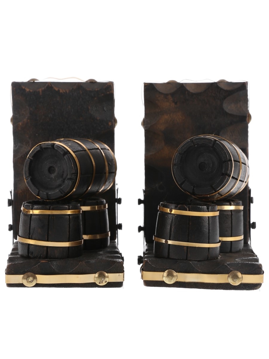 Whisky Barrel Bookends  15cm Tall