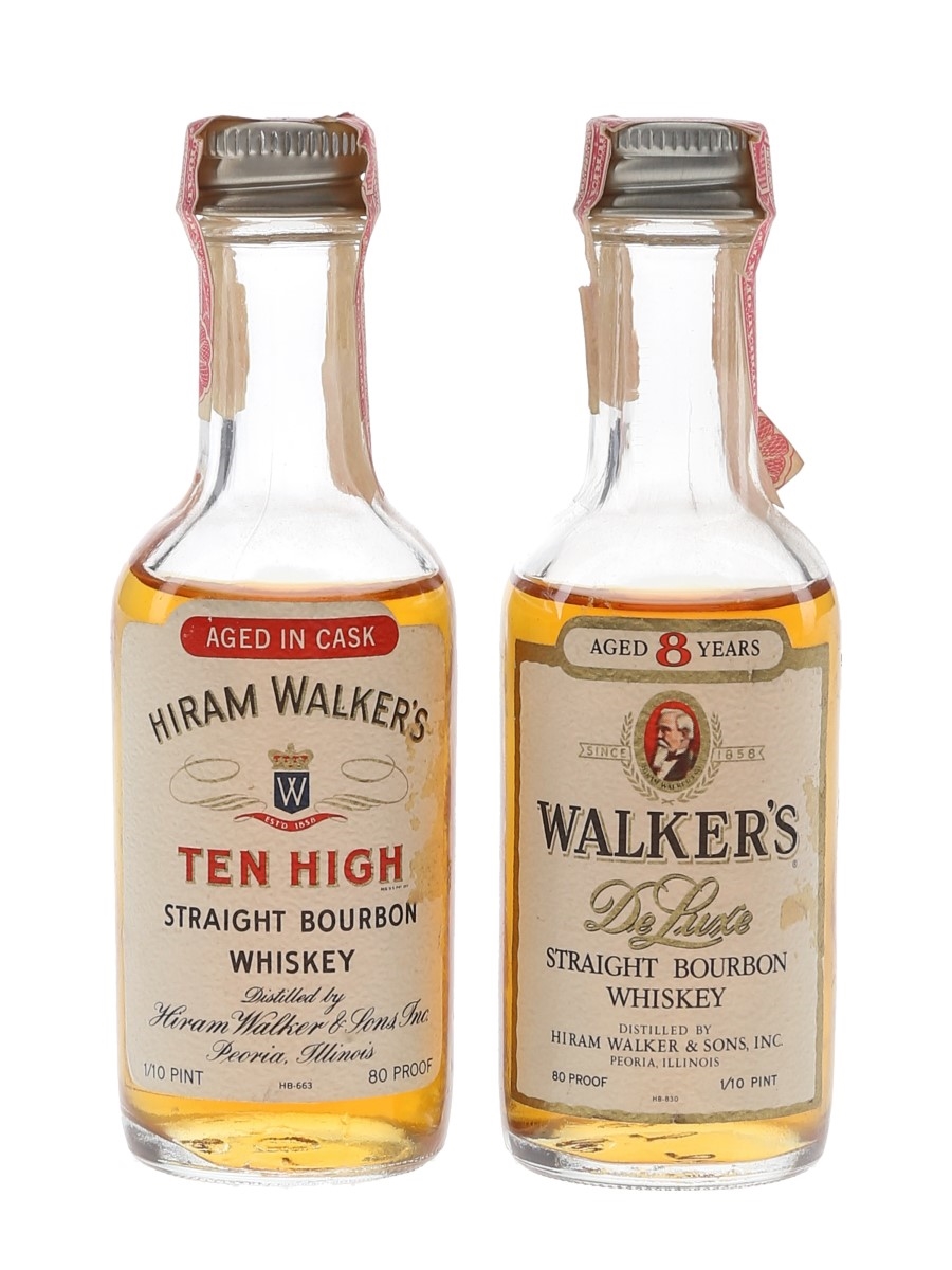 Walker's 8 Year Old & Ten High Bottled 1970s 2 x 4.7cl / 40%