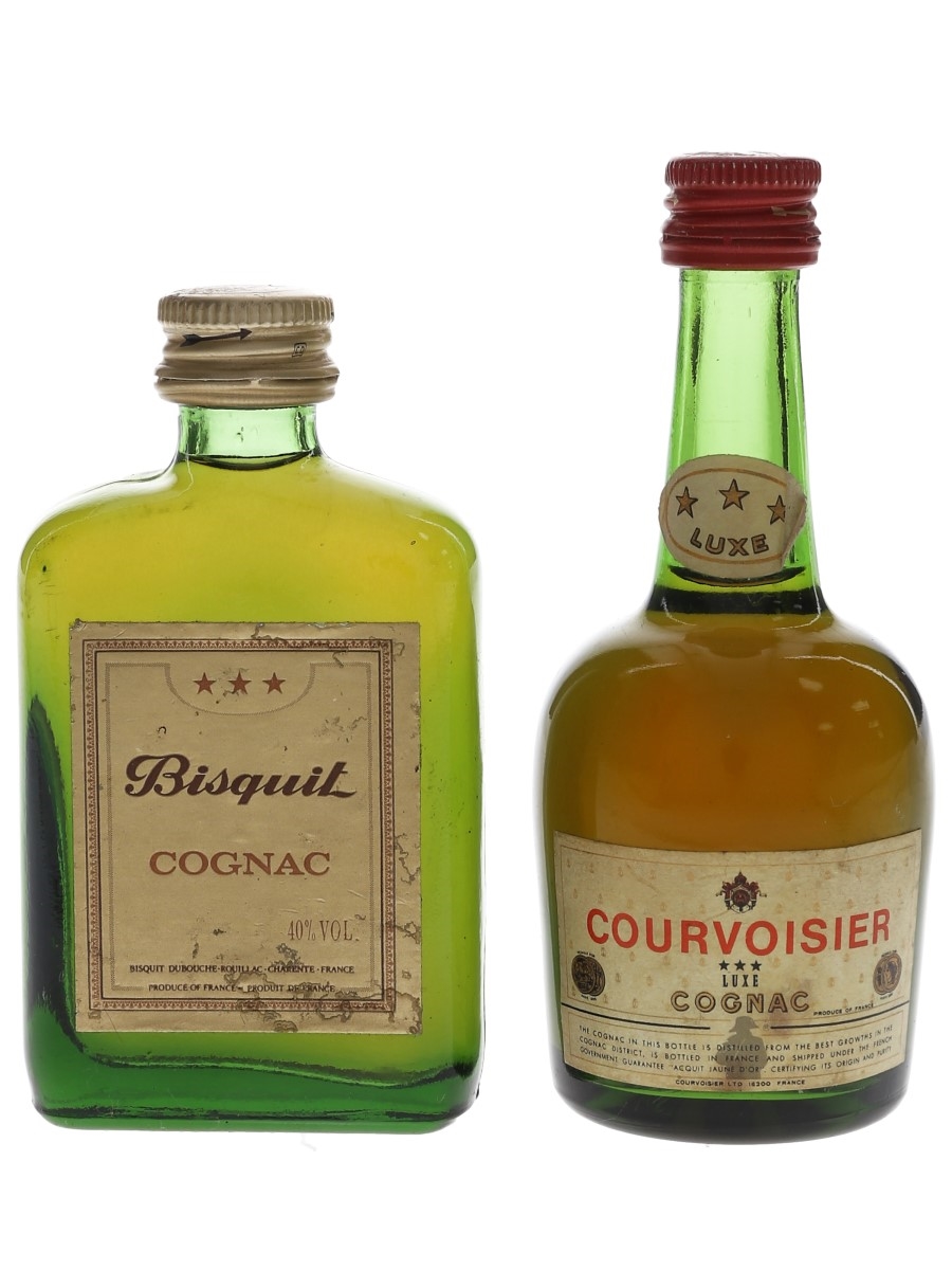 Bisquit & Courvoisier 3 Star Bottled 1970s & 1980s 2 x 5cl / 40%