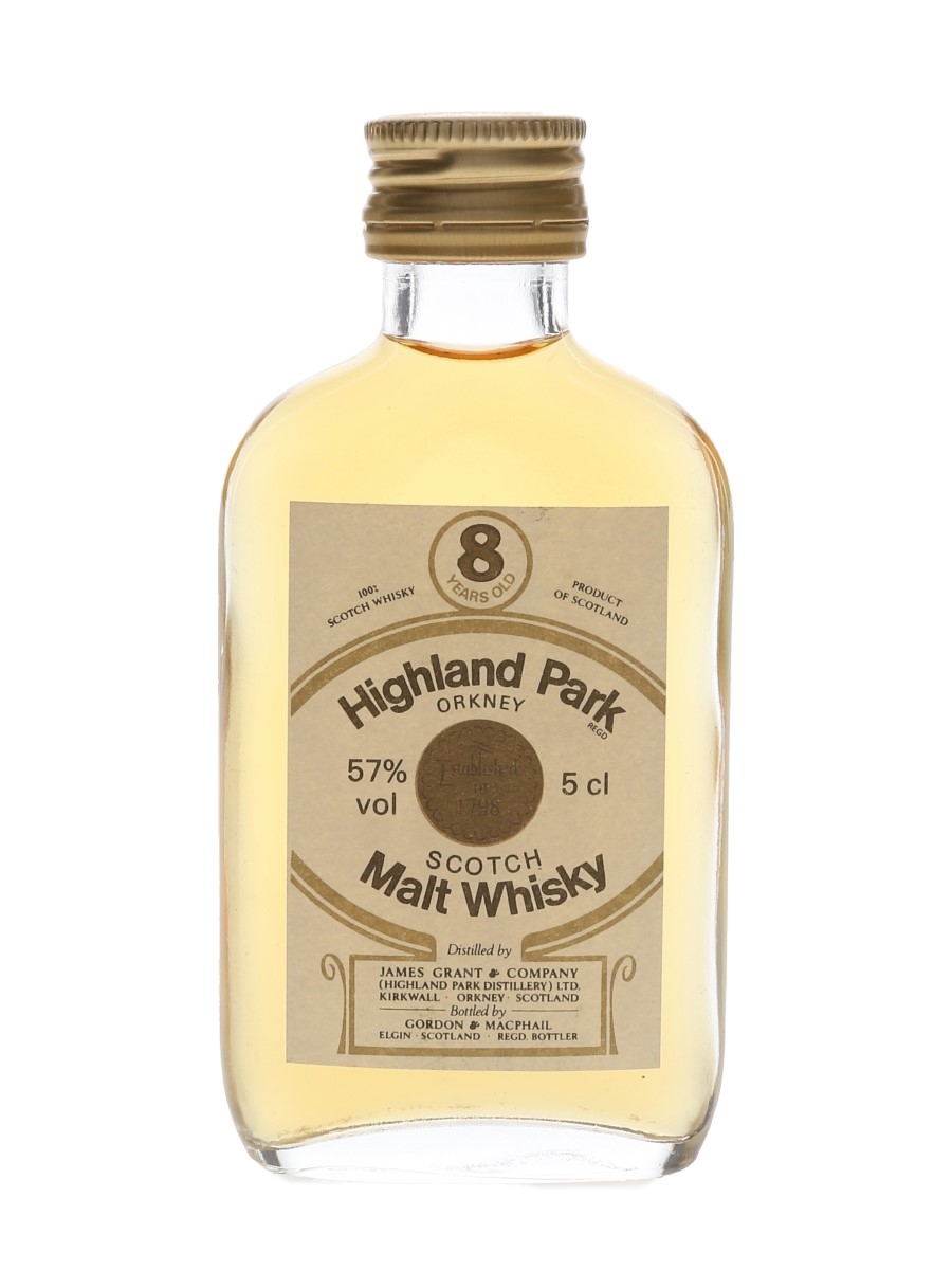 Highland Park 8 Year Old Bottled 1980s - Gordon & MacPhail 5cl / 57%