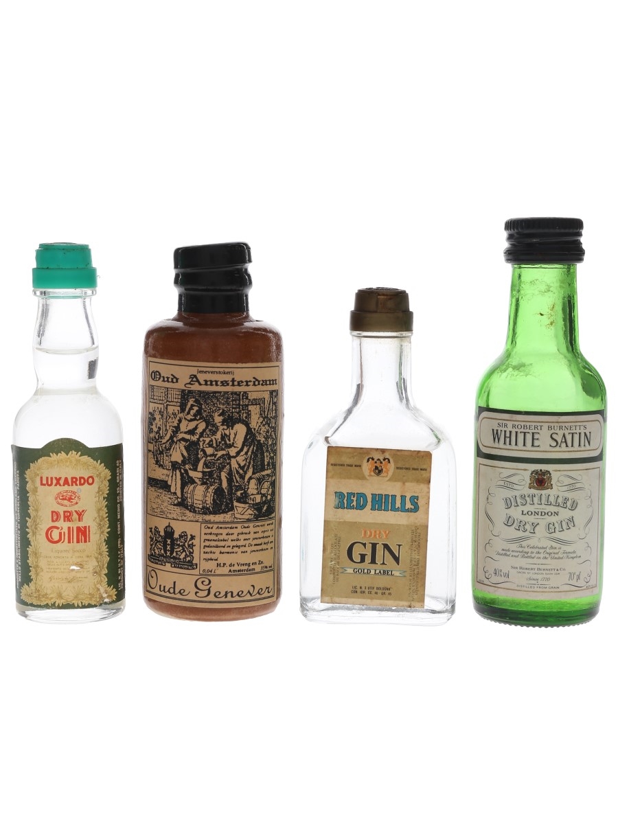Assorted Dry Gin & Genever Luxardo, Red Hills, Oud Amsterdam & White Satin 3 x 2.5cl-5cl