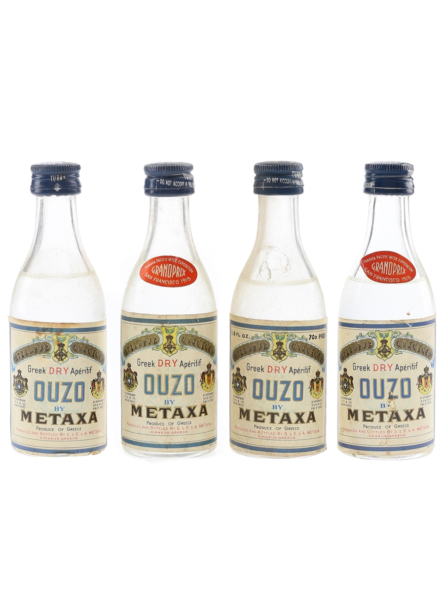 Metaxa Ouzo Bottled 1970s 4 x 4.5cl / 40%