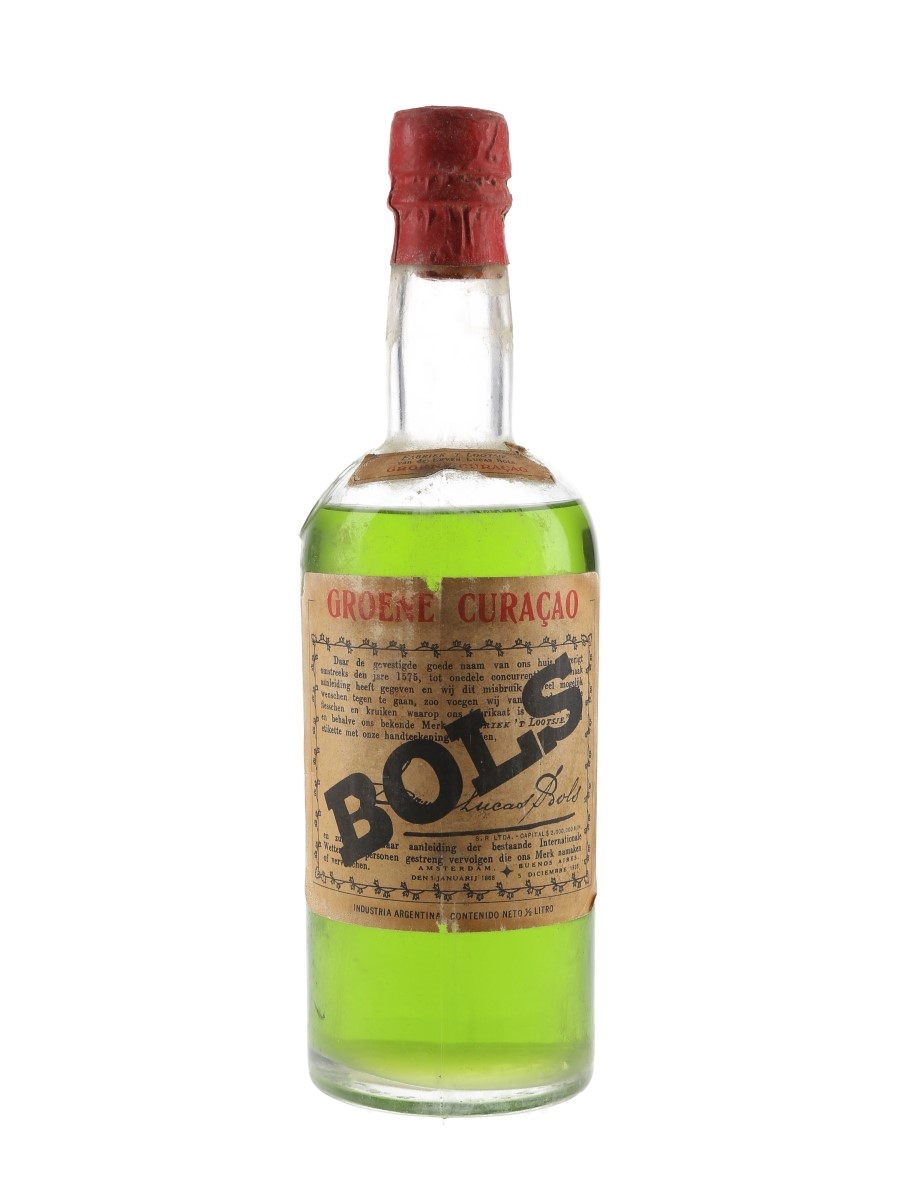Bols Groene Curacao Bottled 1950s-1960s 50cl