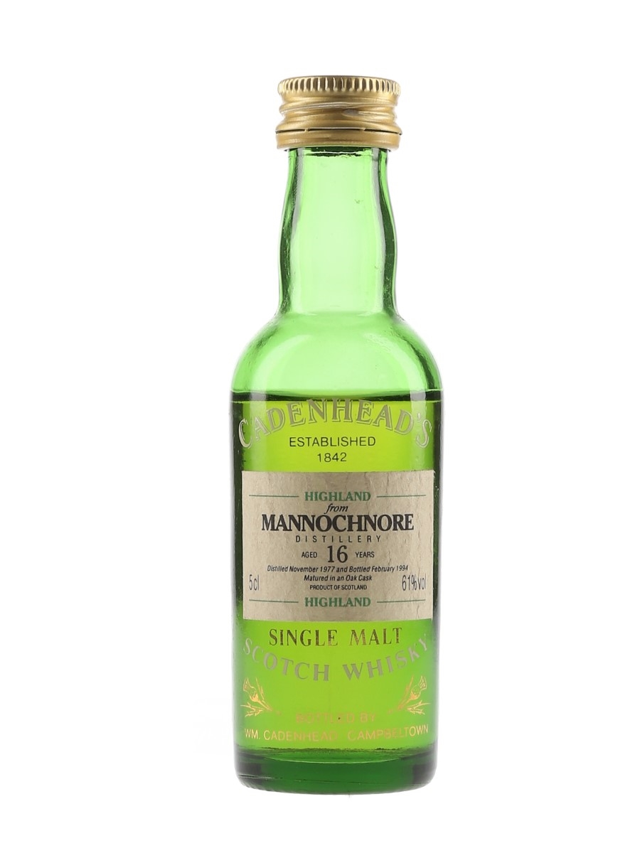 Mannochmore 1977 16 Year Old (Typo Label) Bottled 1994 - Cadenhead's 5cl / 61%