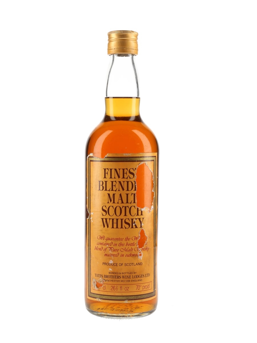 Yates Brothers Finest Blended Malt Scotch Whisky Bottled 1970s 75.7cl / 40%