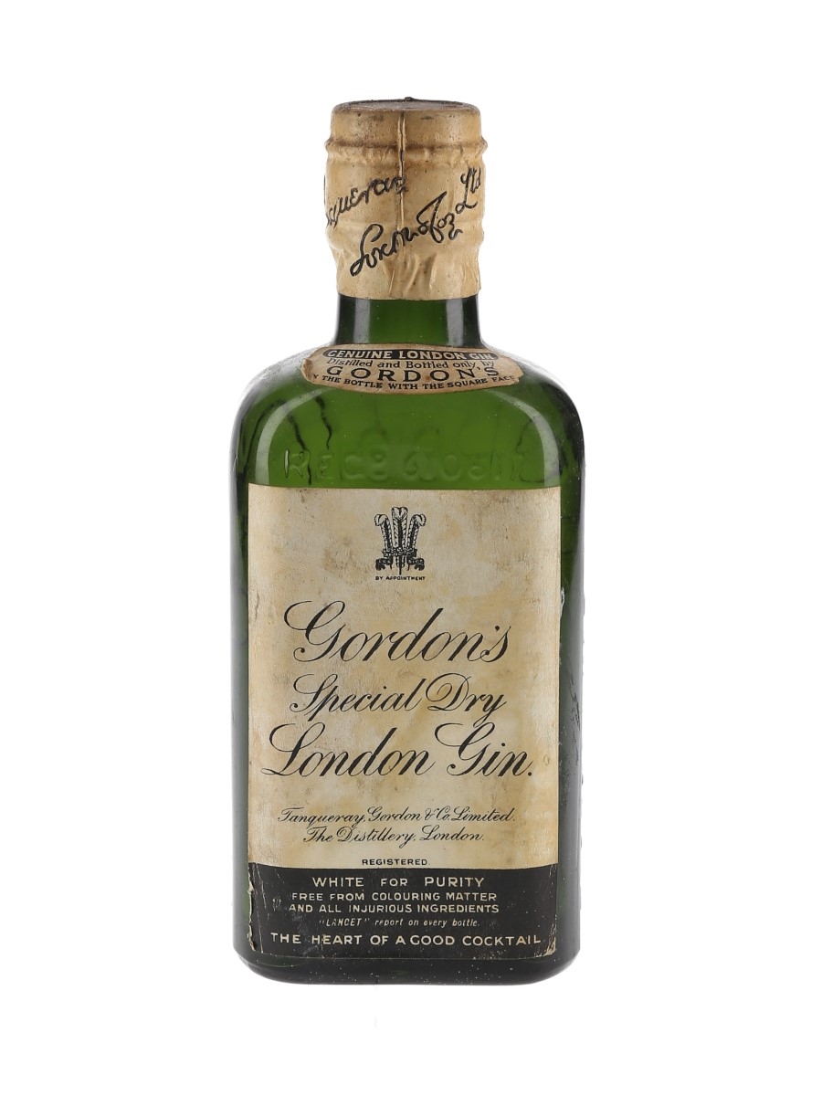 Gordon's Special Dry London Gin Bottled 1930s - Spring Cap 20cl