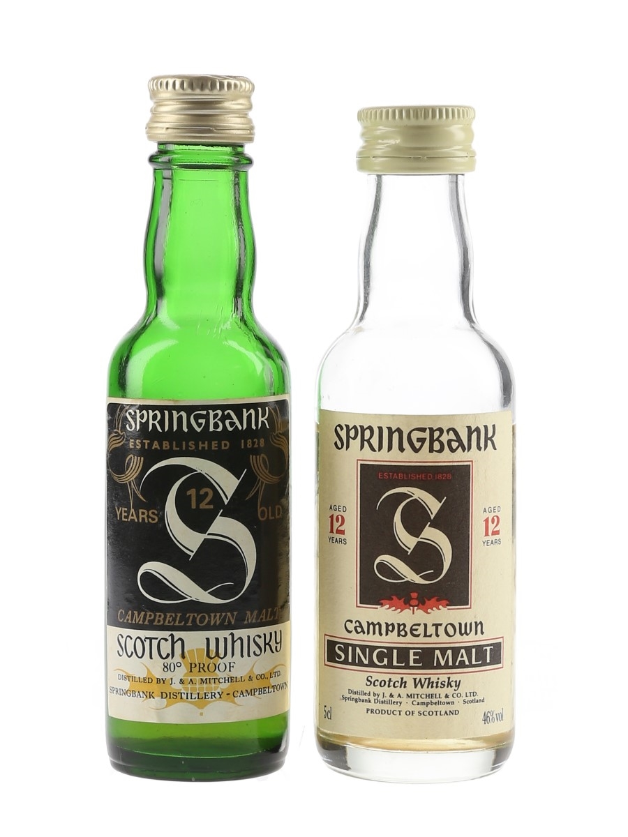 Springbank 12 Year Old Bottled 1970s & 1990s 2 x 5cl / 46%