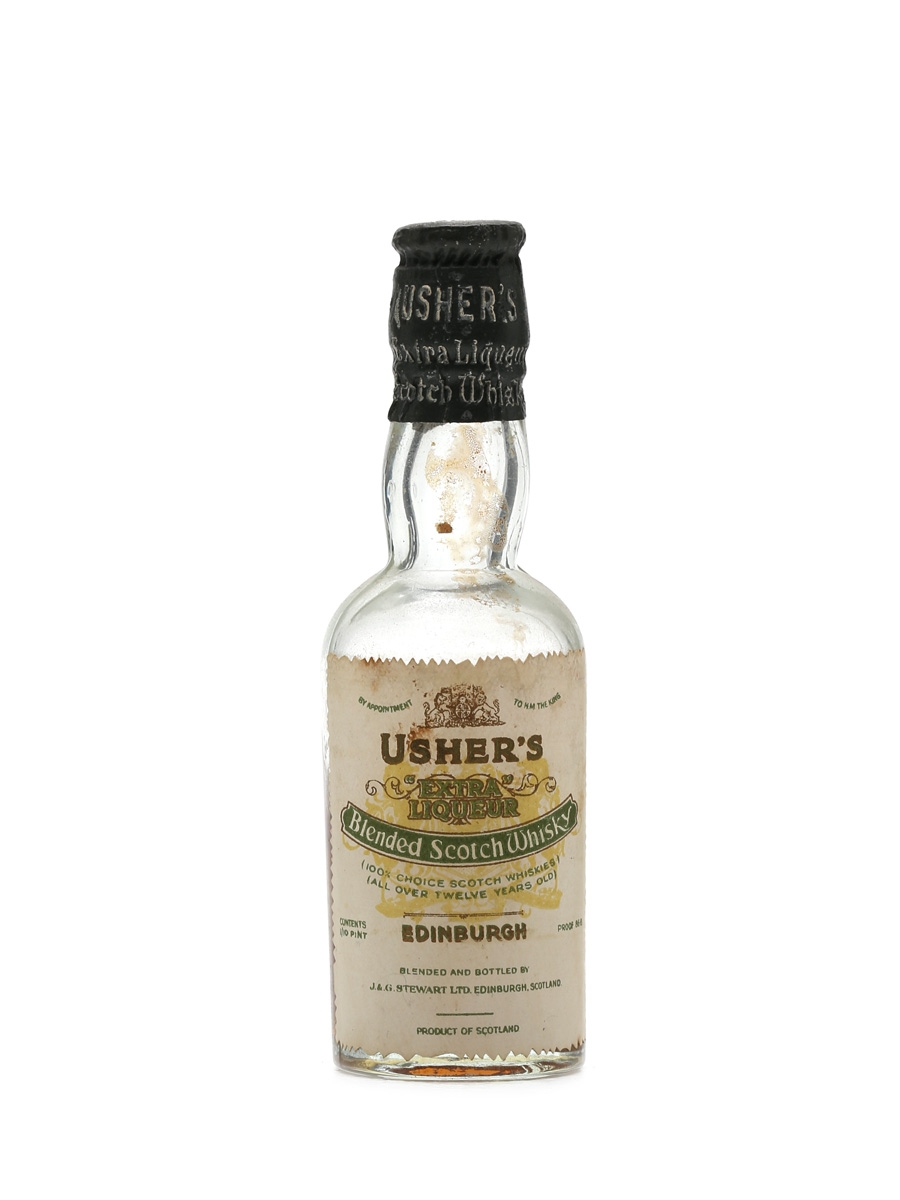 Usher's Extra Liqueur 12 Years Old Bottled 1940s US Release Miniature
