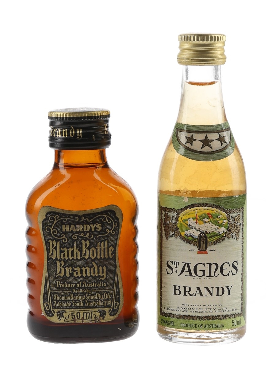 St Agnes 3 Star & Hardy's Black Bottle Brandy Australia 2 x 5cl