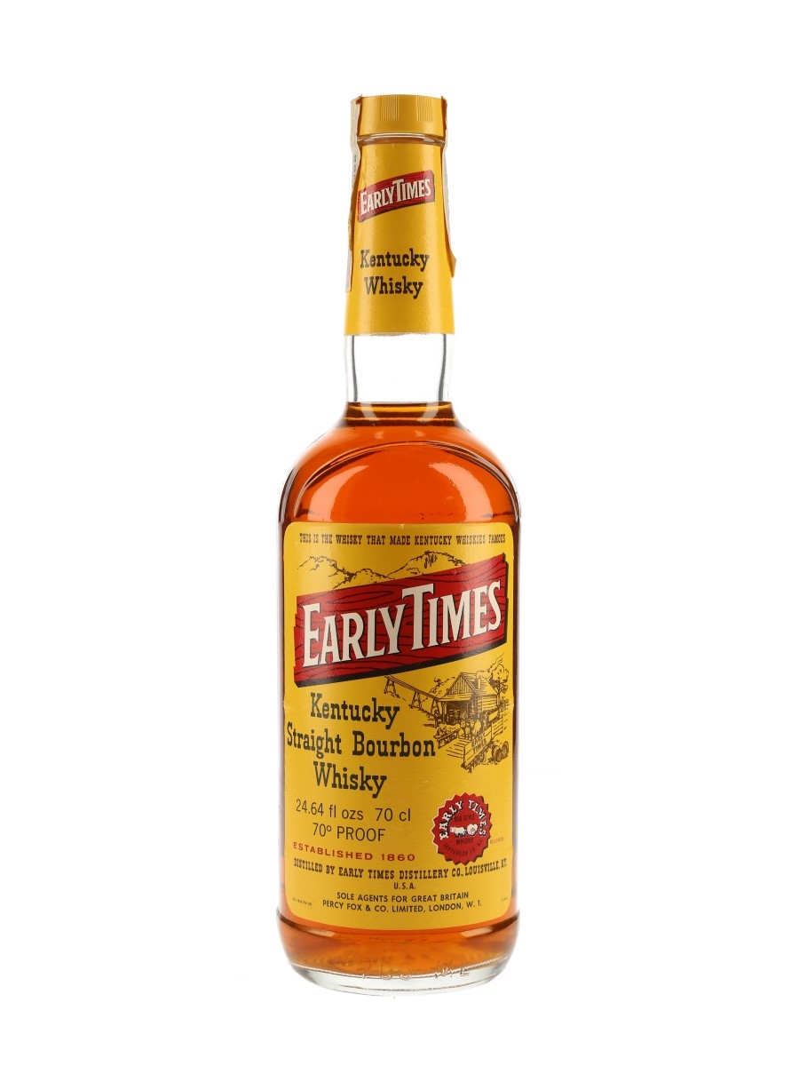 Early Times 4 Year Old Bottled 1970s - Percy Fox 70cl / 40%