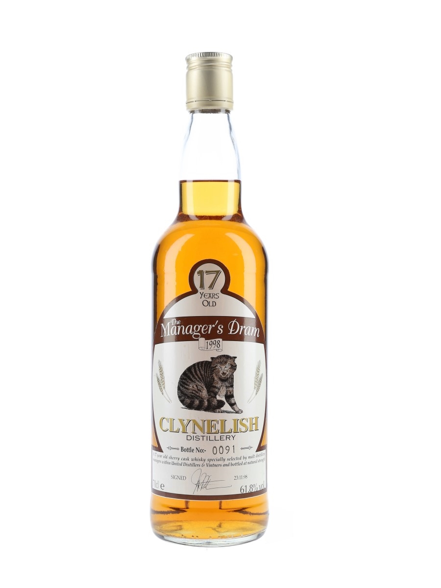 Clynelish 17 Year Old The Manager's Dram Bottled 1998 - United Distillers & Vintners 70cl / 61.8%