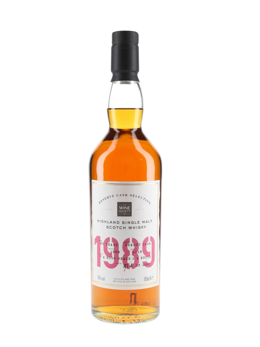 Wine Society 1989 30 Year Old Bottled 2019 - Reserve Cask Selection 70cl / 46%
