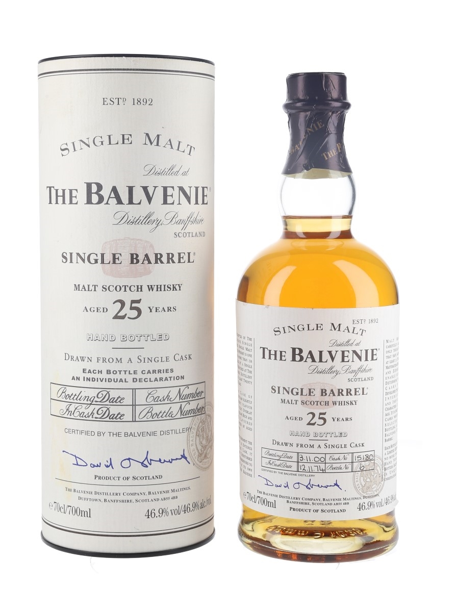 Balvenie 1974 25 Year Old Single Barrel 15180 Bottled 2000 70cl / 46.9%
