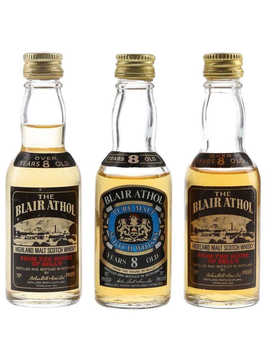 Blair Athol 8 Year Old Bottled 1970s 3 x 5cl / 40%