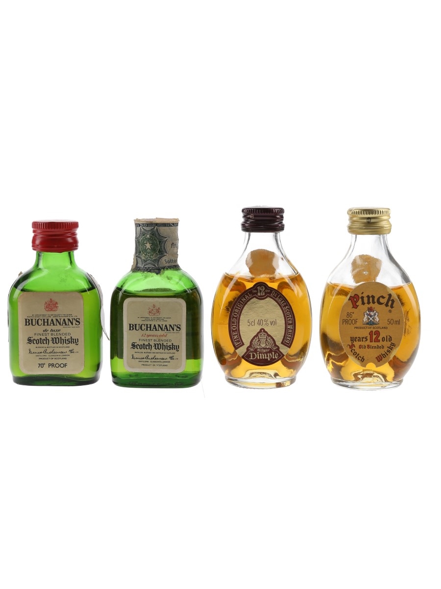 Buchanan's, Dimple & Pinch Bottled 1970s & 1980s 4 x 5cl