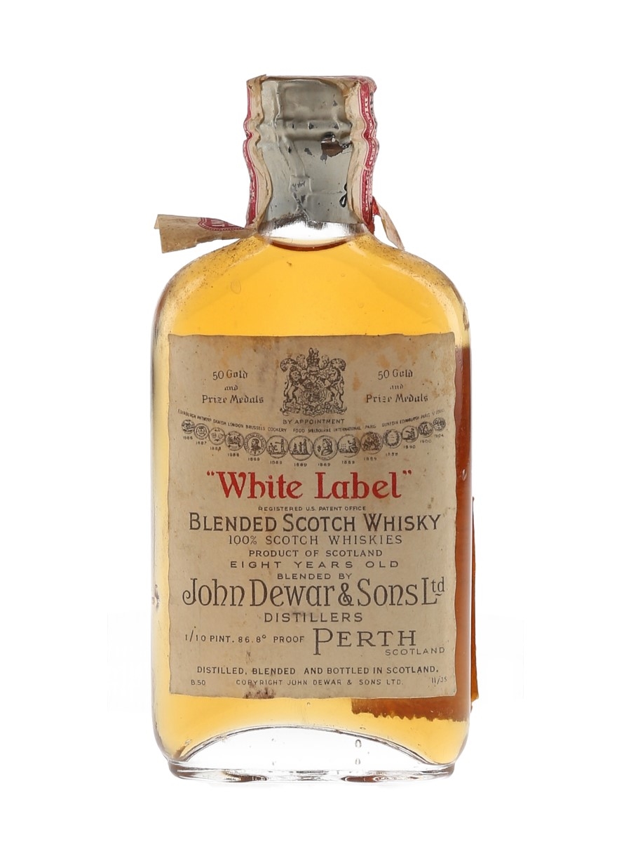 Dewar's White Label 8 Year Old Spring Cap Bottled 1930s 4.7cl / 43.4%