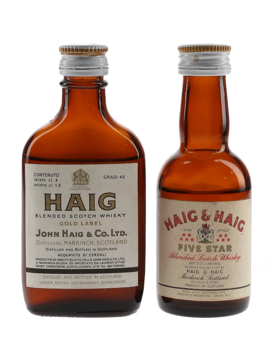 Haig Gold Label Bottled 1960s & 1980s 4cl-4.7cl