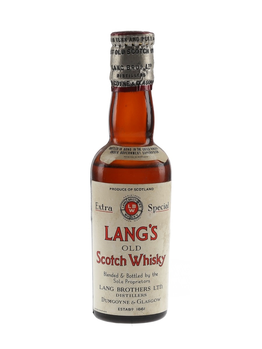 Lang's Extra Special Old Scotch Whisky Bottled 1950s 5cl