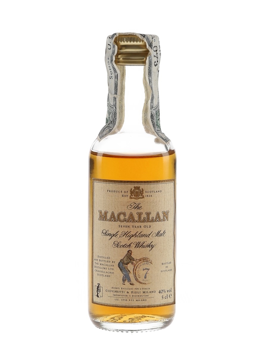 Macallan 7 Year Old Bottled 1980s - Giovinetti & Figli 5cl / 40%