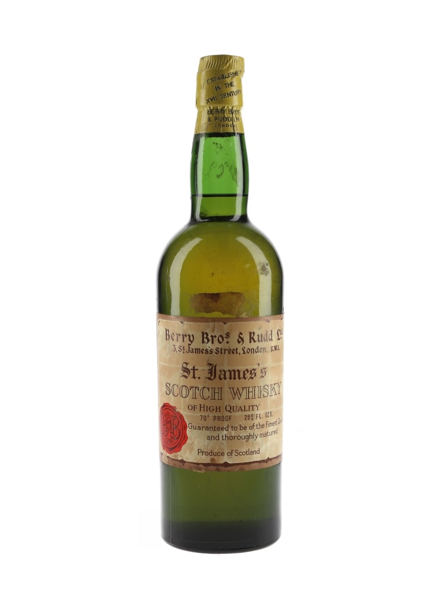 Berry Bros & Rudd St James's Scotch Whisky Bottled 1960s 75.7cl / 40%