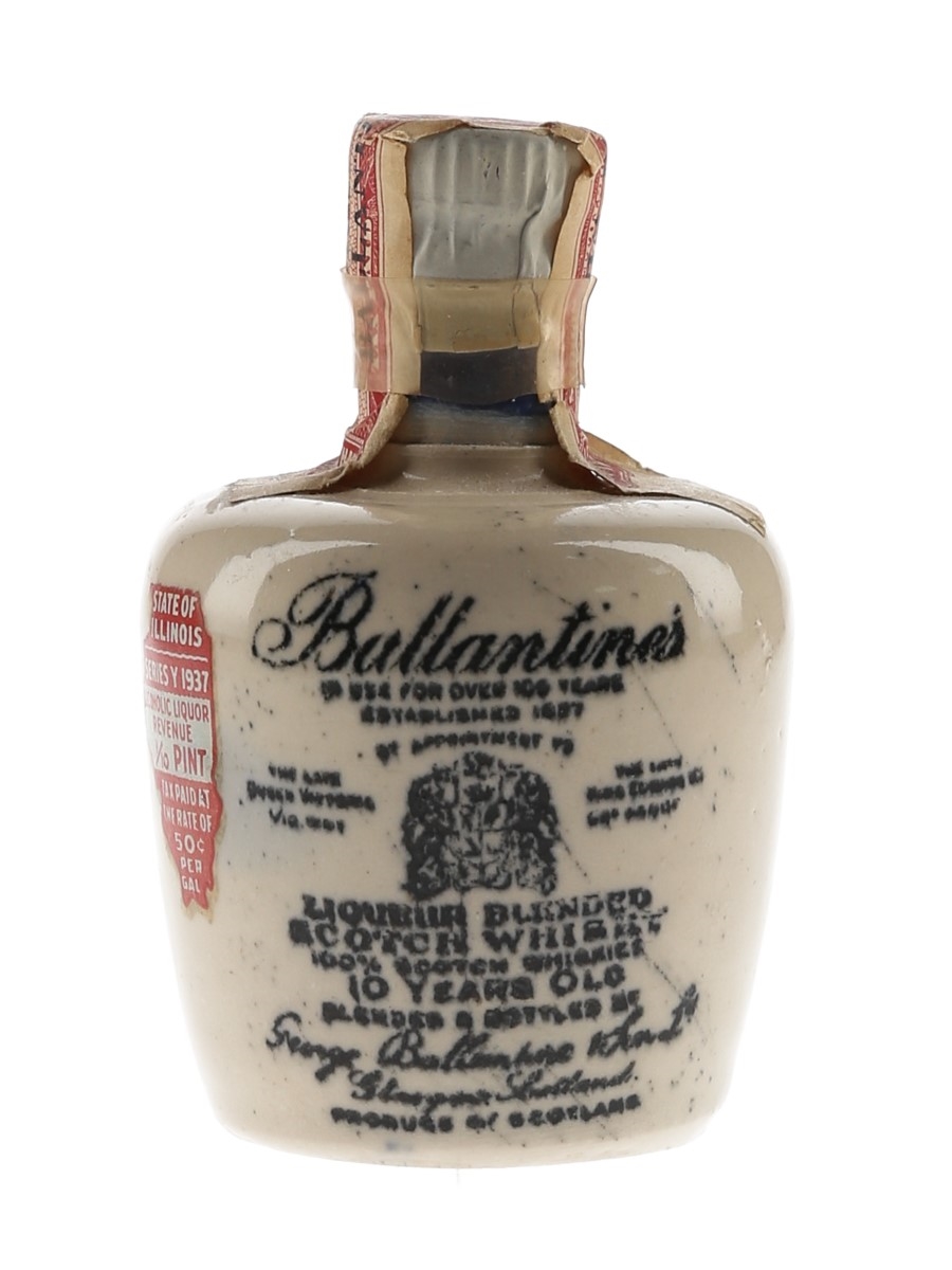 Ballantine's 10 Year Old Ceramic Decanter Bottled 1930s - Continental Distributing Company 4.7cl