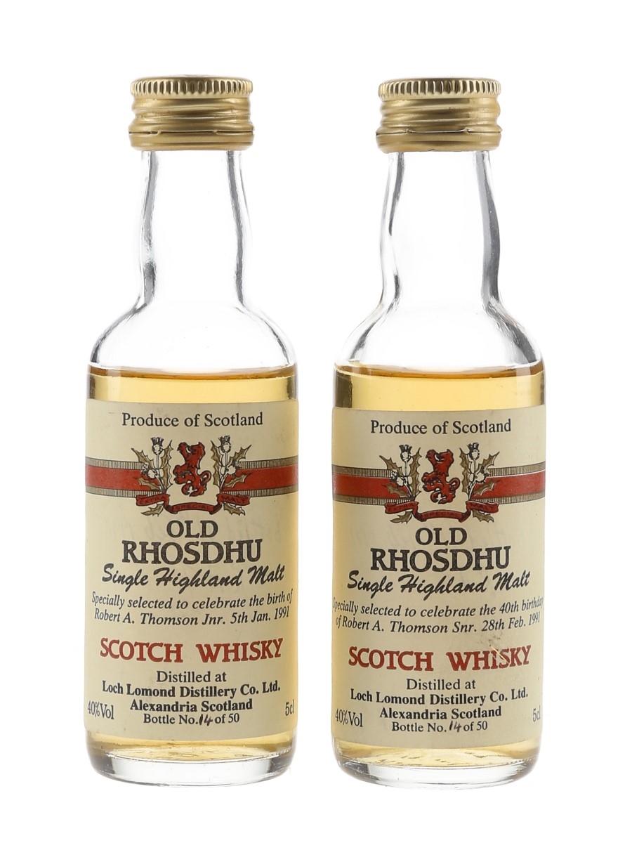 Old Rhosdhu Bottled 1990s - Loch Lomond Distillery 2 x 5cl / 40%