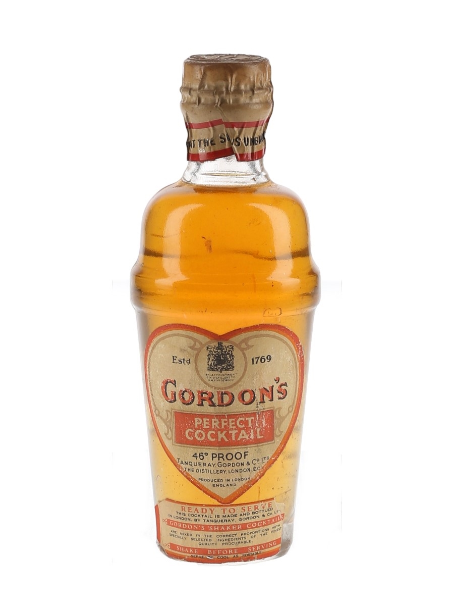 Gordon's Perfect Cocktail Spring Cap Bottled 1940s 5cl / 26%