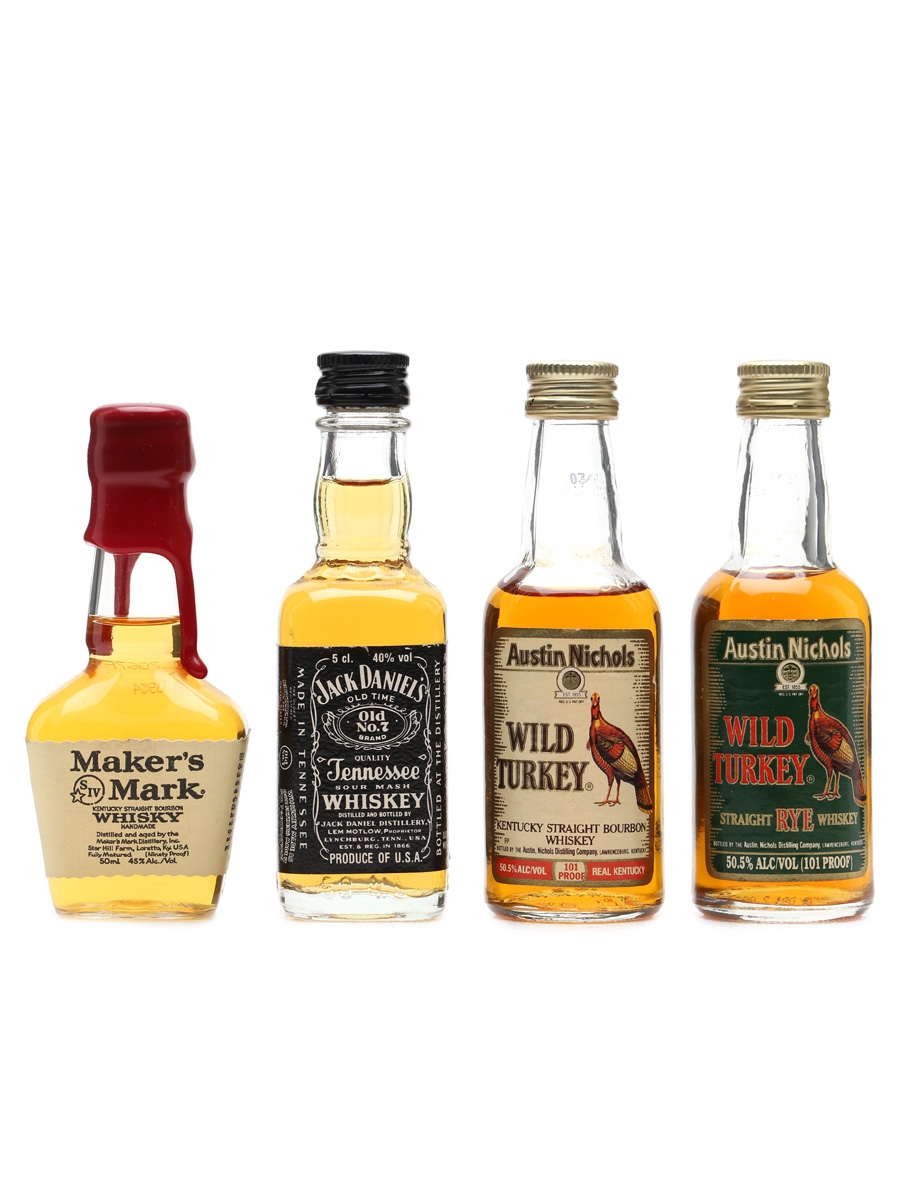 4 x American Whiskey Miniatures 