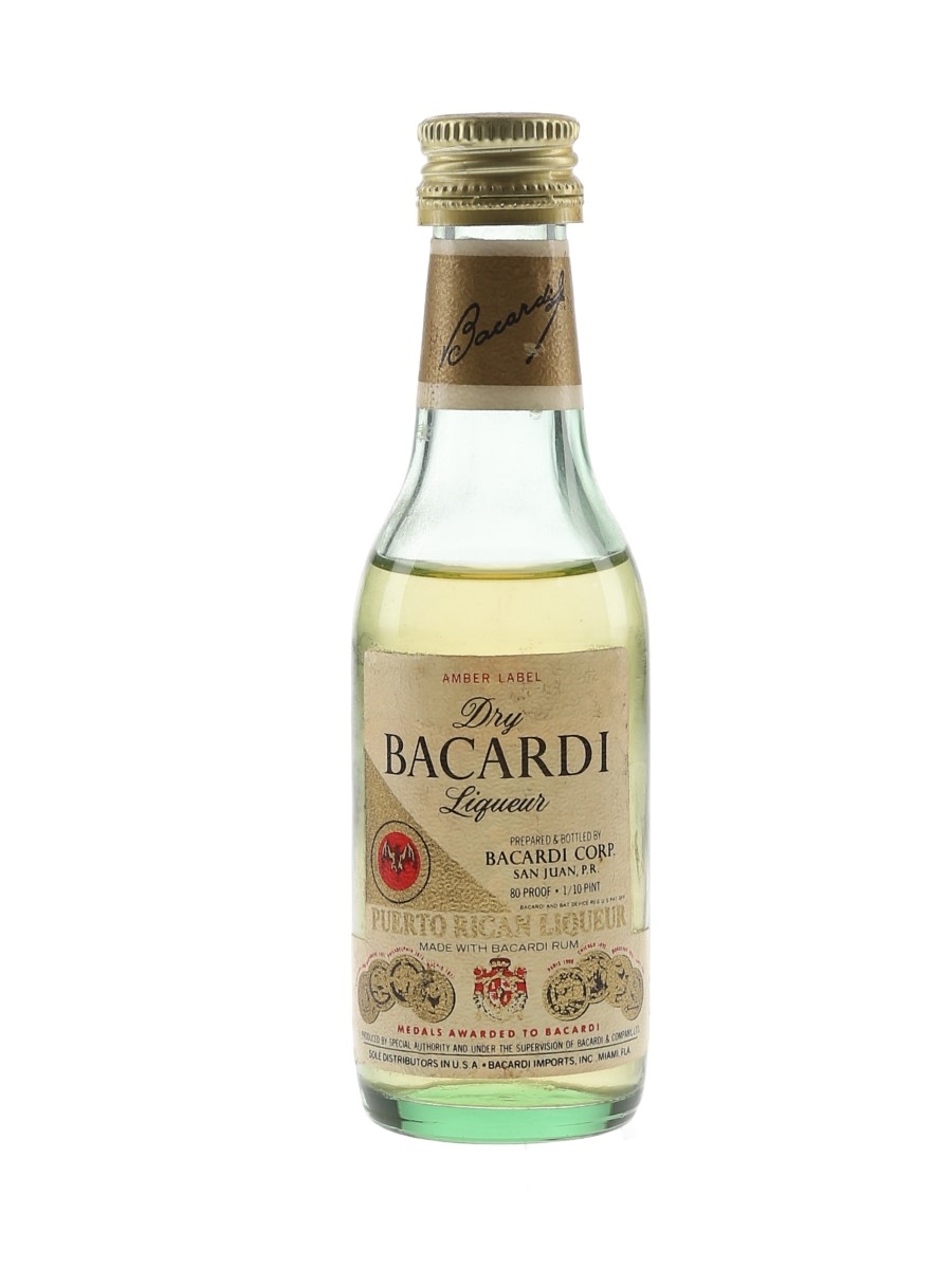 Bacardi Amber Label Dry Liqueur Bottled 1970s - Puerto Rico 5cl / 40%