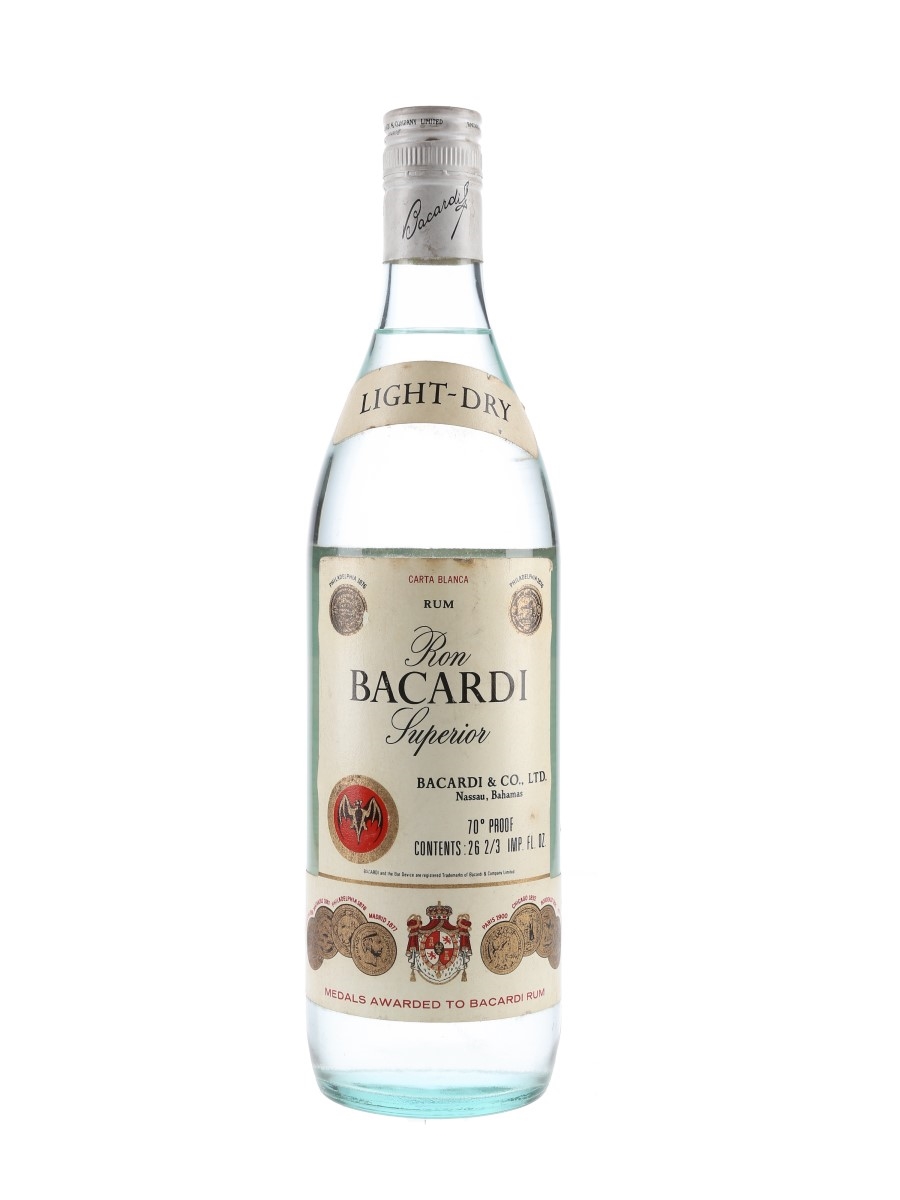 Bacardi Carta Blanca Bottled 1970s - Nassau, Bahamas 75.7cl / 40%