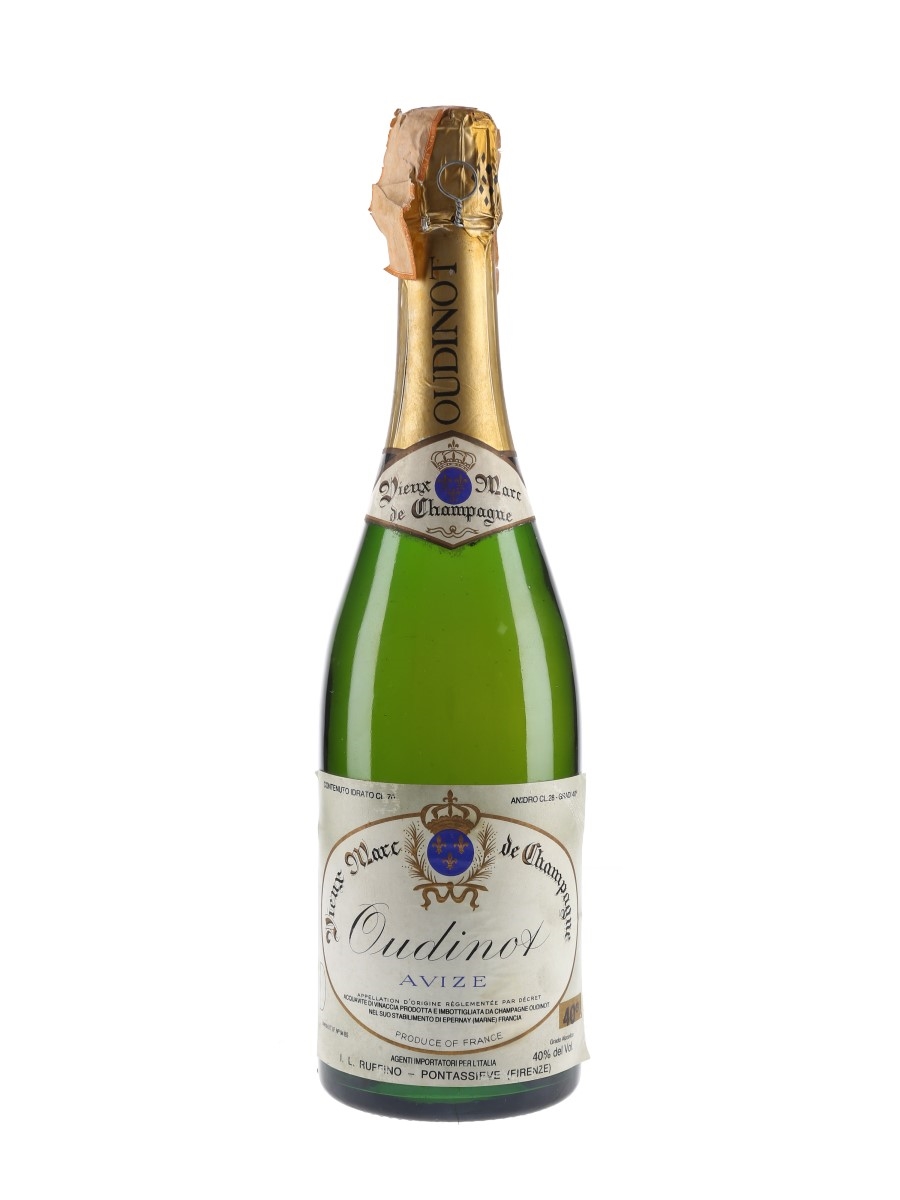 Oudinot Avize Brut Marc De Champagne Bottled 1970s - Ruffino 70cl / 40%