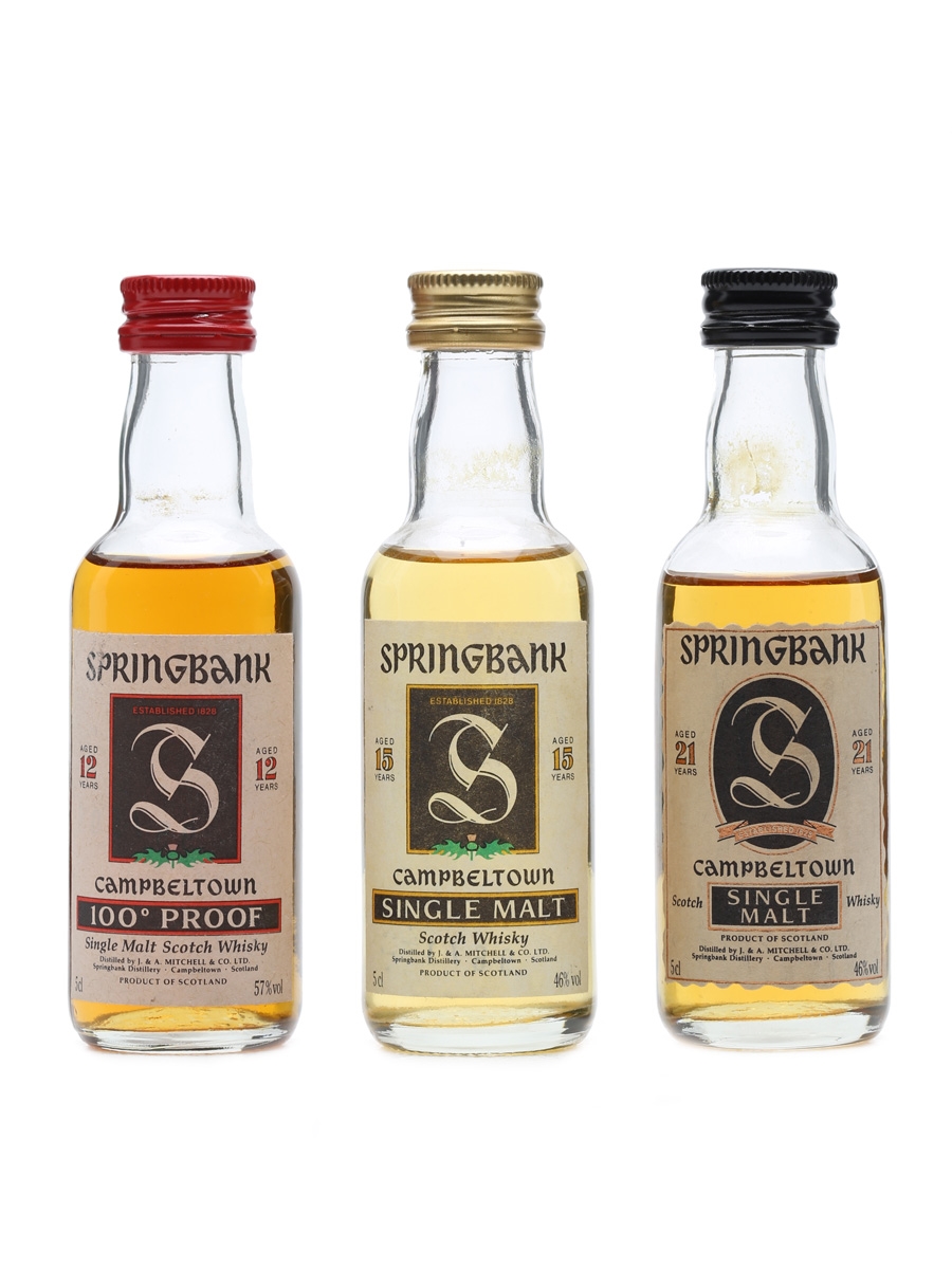 Springbank 12, 15 and 21 Years Old Miniatures 