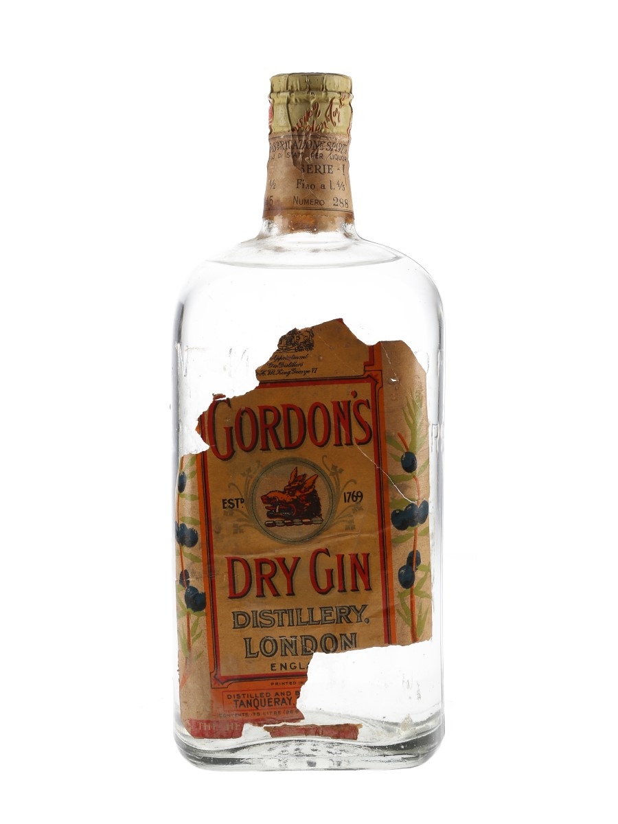 Gordon's Dry Gin Spring Cap Bottled 1940s 75cl / 47.4%