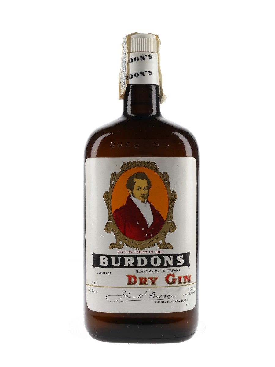 Burdons Dry Gin Bottled 1980s 100cl / 38%
