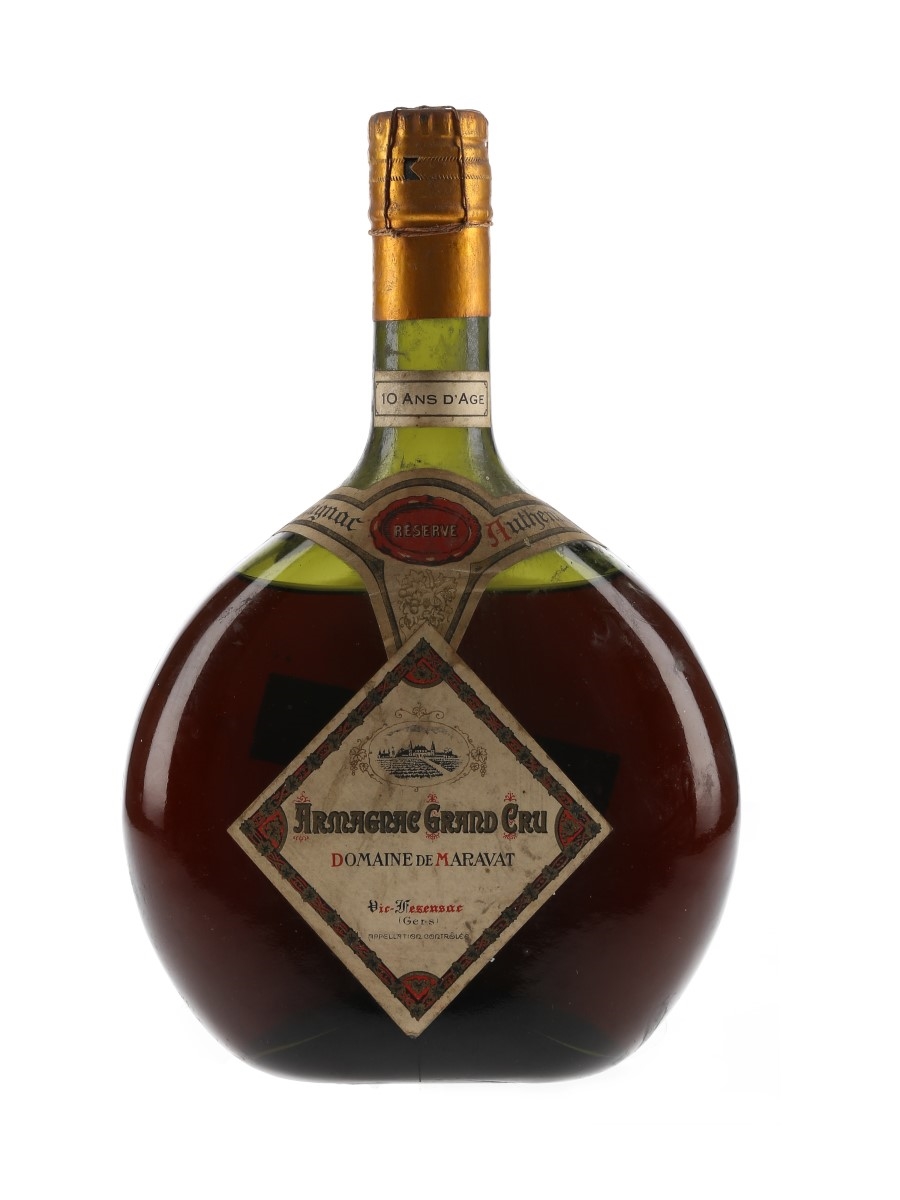 Domaine De Maravat 10 Year Old Armagnac Grand Cru Bottled 1950s 72cl / 42%