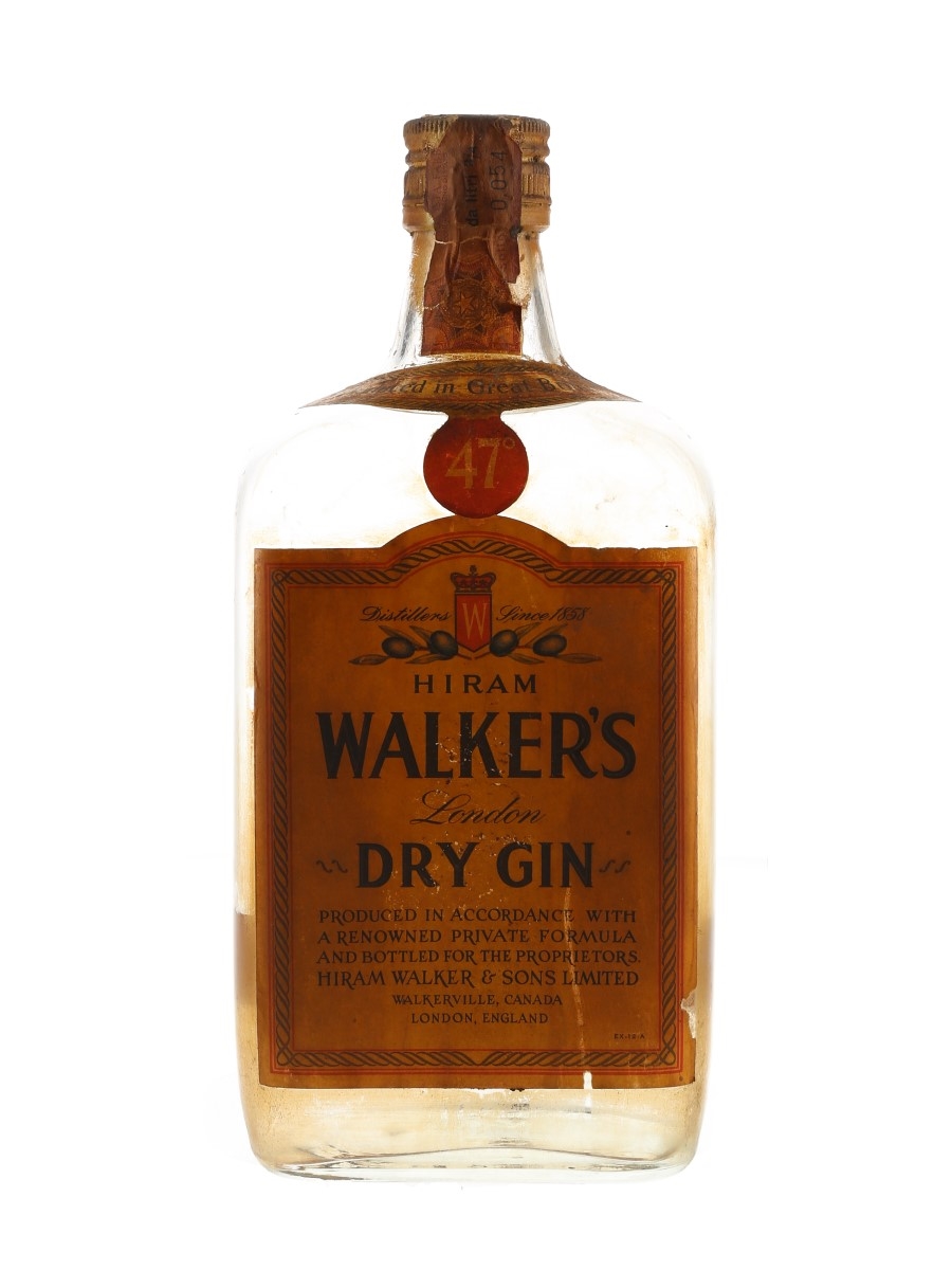 Hiram Walker's London Dry Gin Bottled 1960s 75cl / 47%
