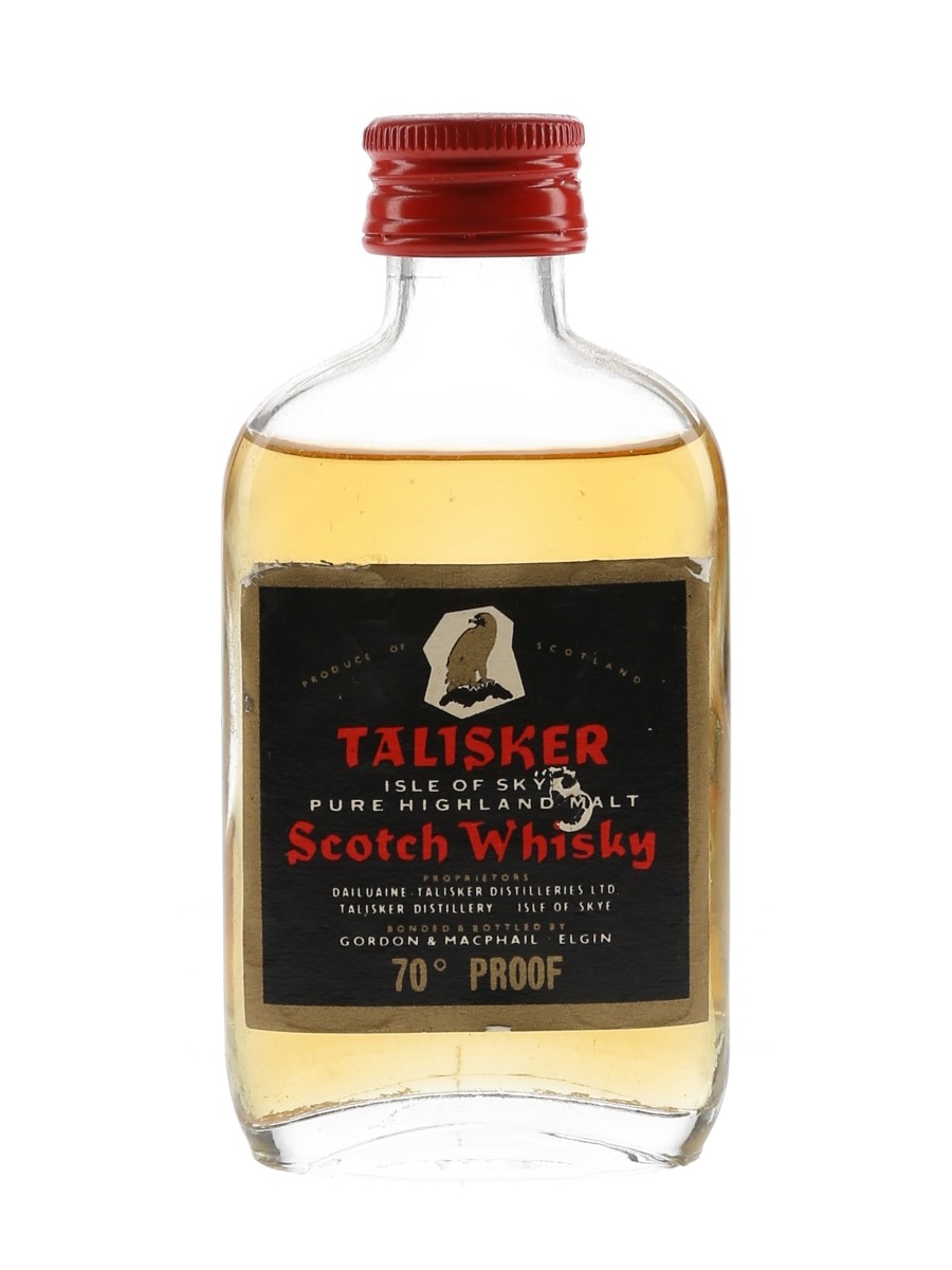 Talisker 70 Proof Gordon & MacPhail Bottled 1970s - Black Label Gold Eagle 5cl / 40%