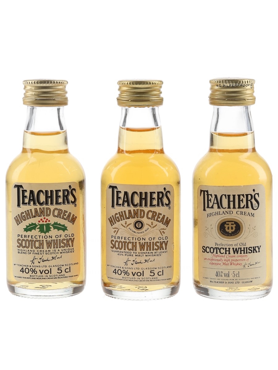 Teacher's Highland Cream Bottled 1980s-1990s 3 x 5cl / 40%