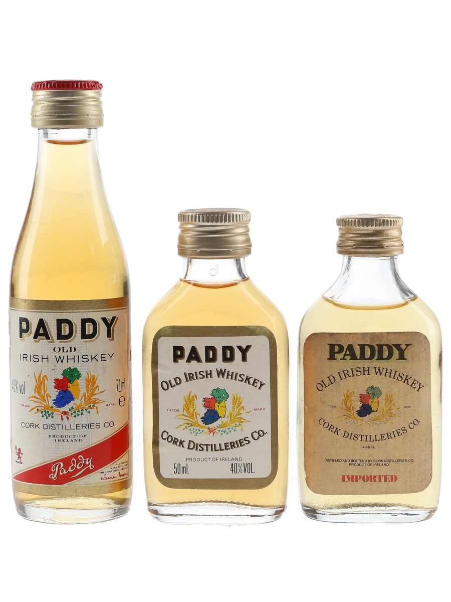 Paddy Old Irish Bottled 1970s-1990s 3 x 5cl-7.1cl / 40%
