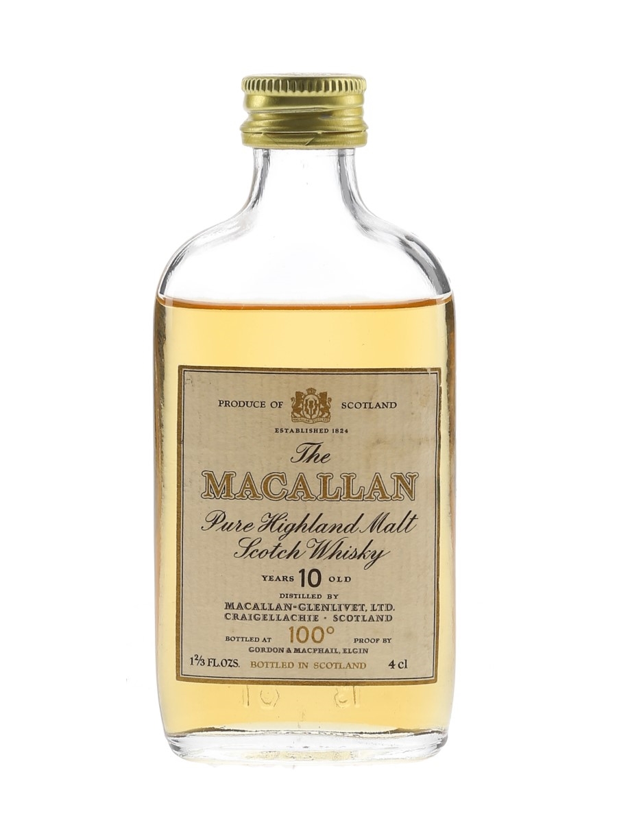 Macallan 10 Year Old 100 Proof Bottled 1970s - Gordon & MacPhail 4cl / 57%