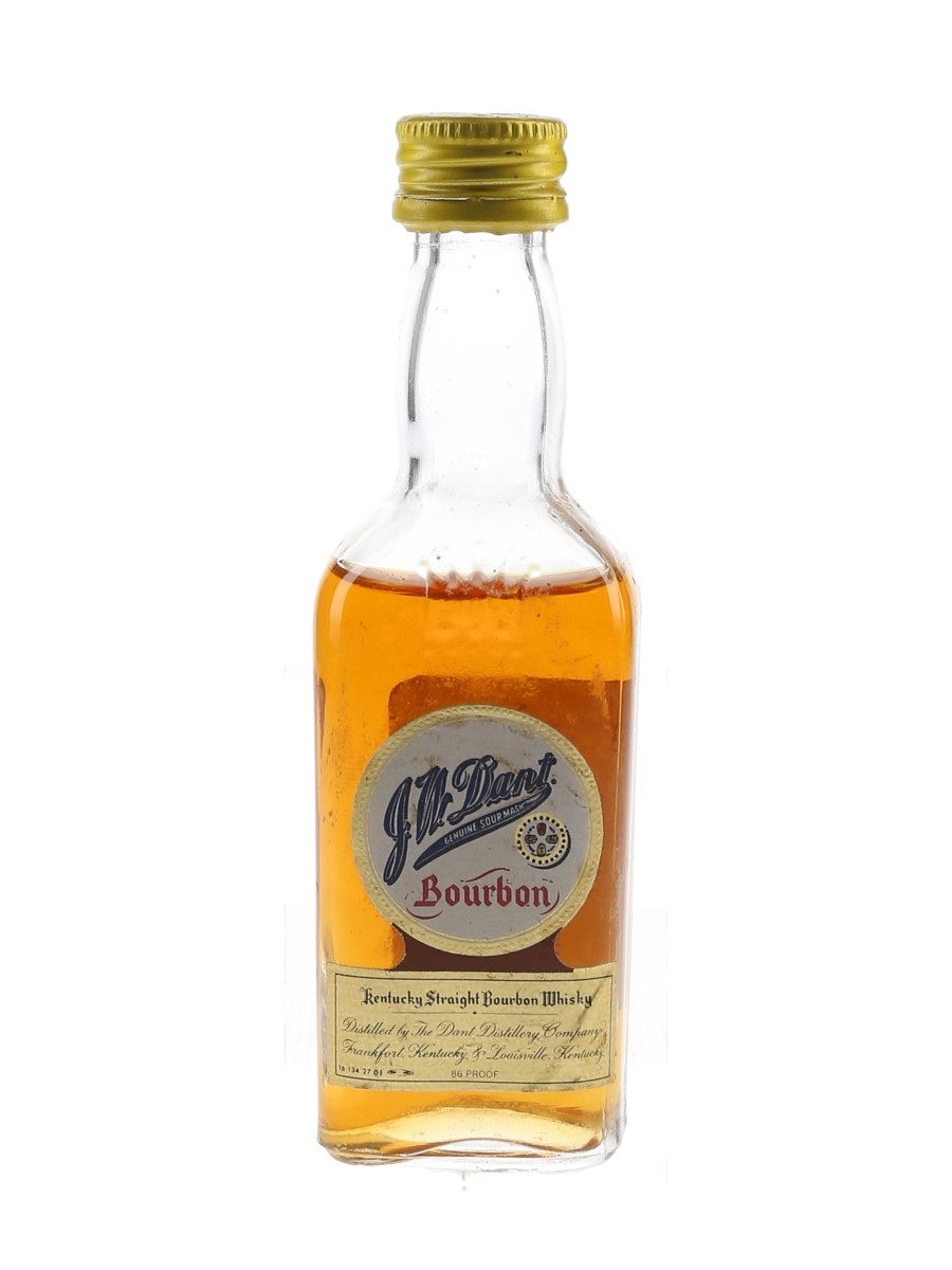 J W Dant Genuine Sour Mash Bourbon Bottled 1970s - Riunite Di Liquori 4cl / 43%