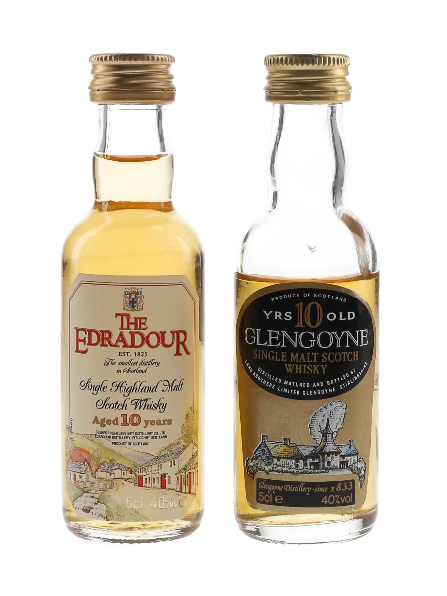 Edradour & Glengoyne 10 Year Old Bottled 1980s-1990s 2 x 5cl / 40%