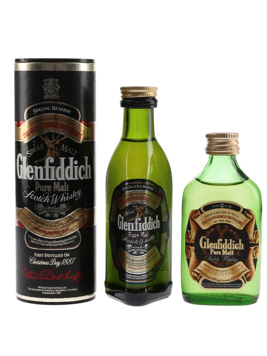 Glenfiddich 8 Year Old Pure Malt & Special Reserve  2 x 4.68cl-5cl