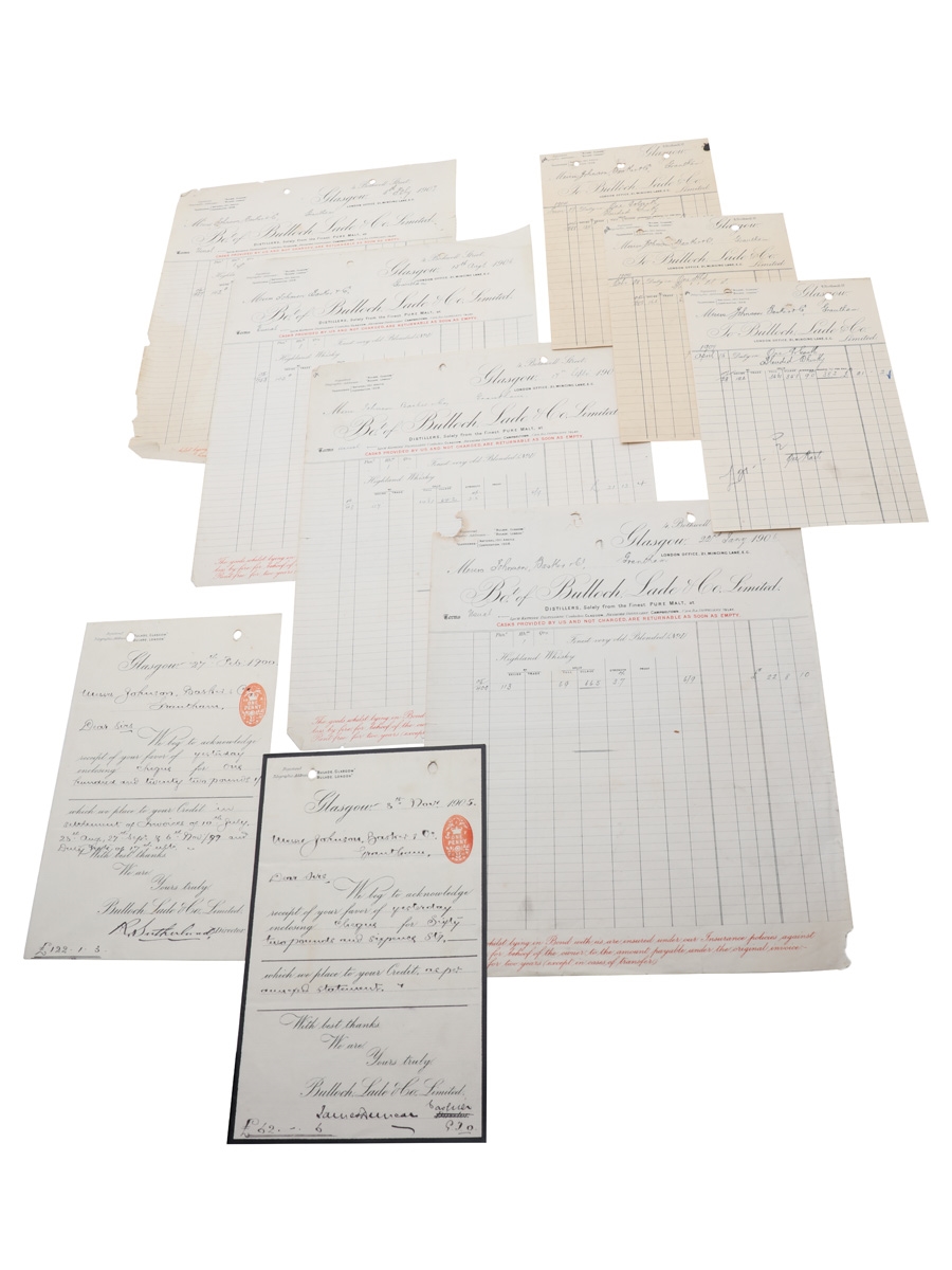 Bulloch Lade & Co. Invoices & Receipts, Dated 1900-1907 Johnson, Basker & Co. 