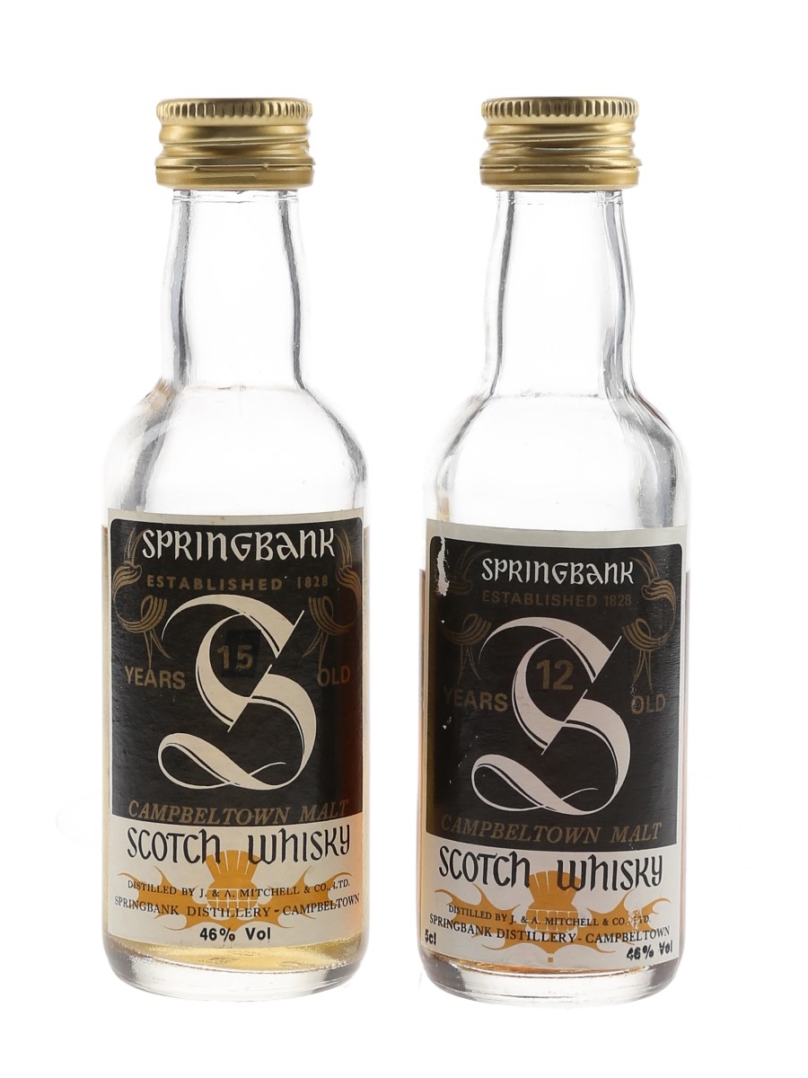 Springbank 12 & 15 Year Old Bottled 1990s 2 x 5cl / 46%