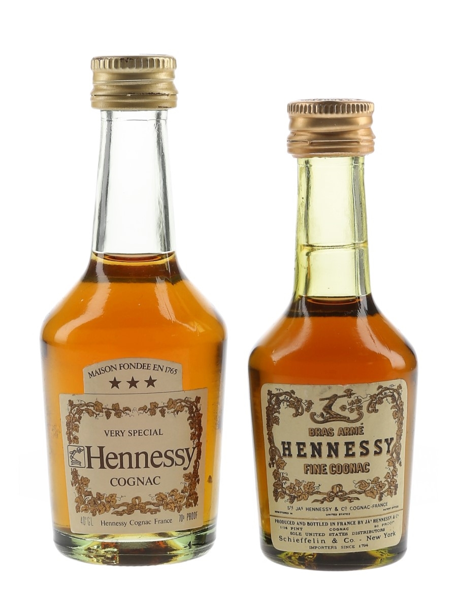 Hennessy 3 Star VS & Bras Arme Bottled 1970s 2 x 3cl-5cl / 40%
