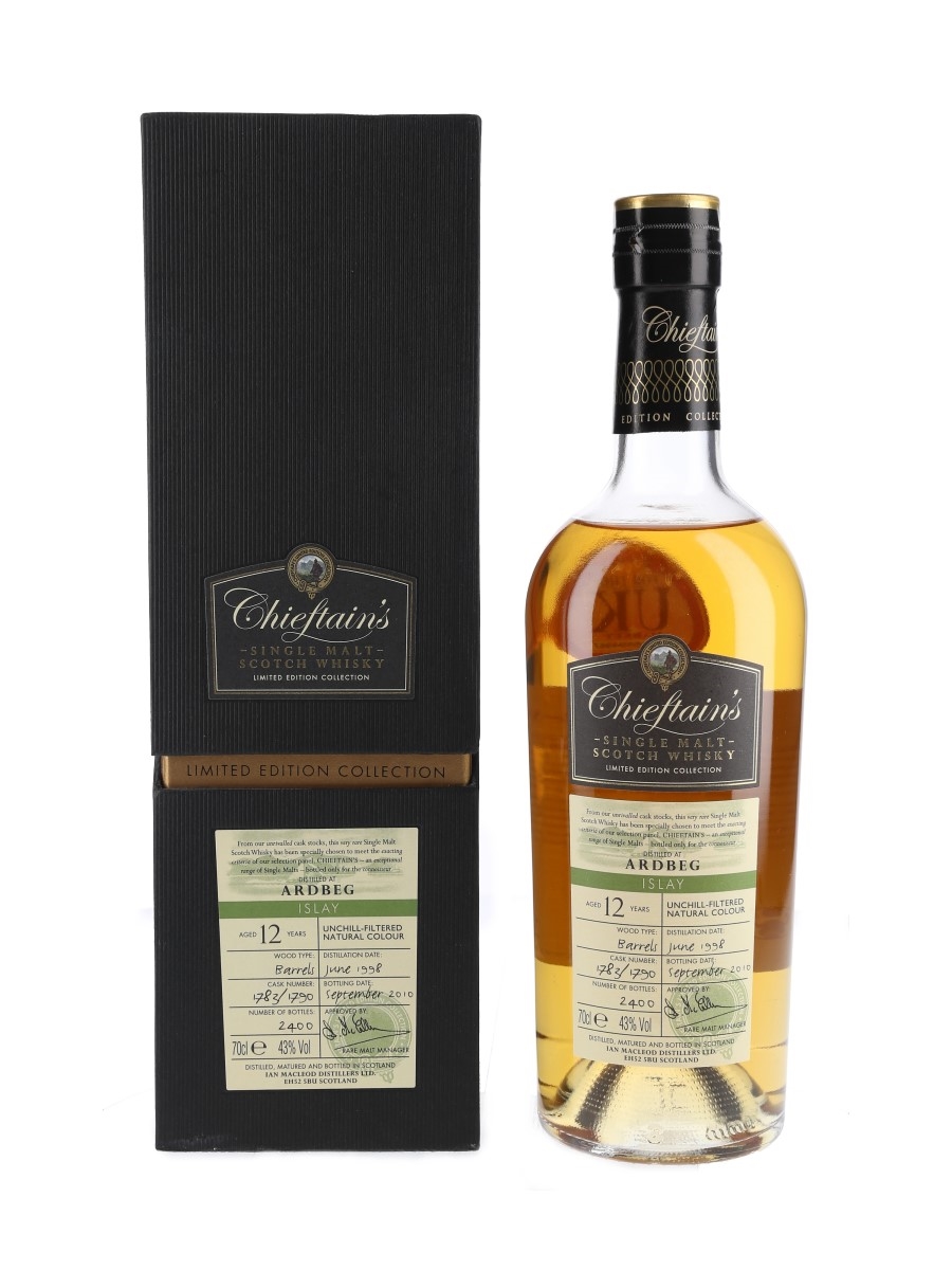 Ardbeg 1998 12 Year Old Bottled 2010 - Chieftain's Limited Edition Collection 70cl / 43%