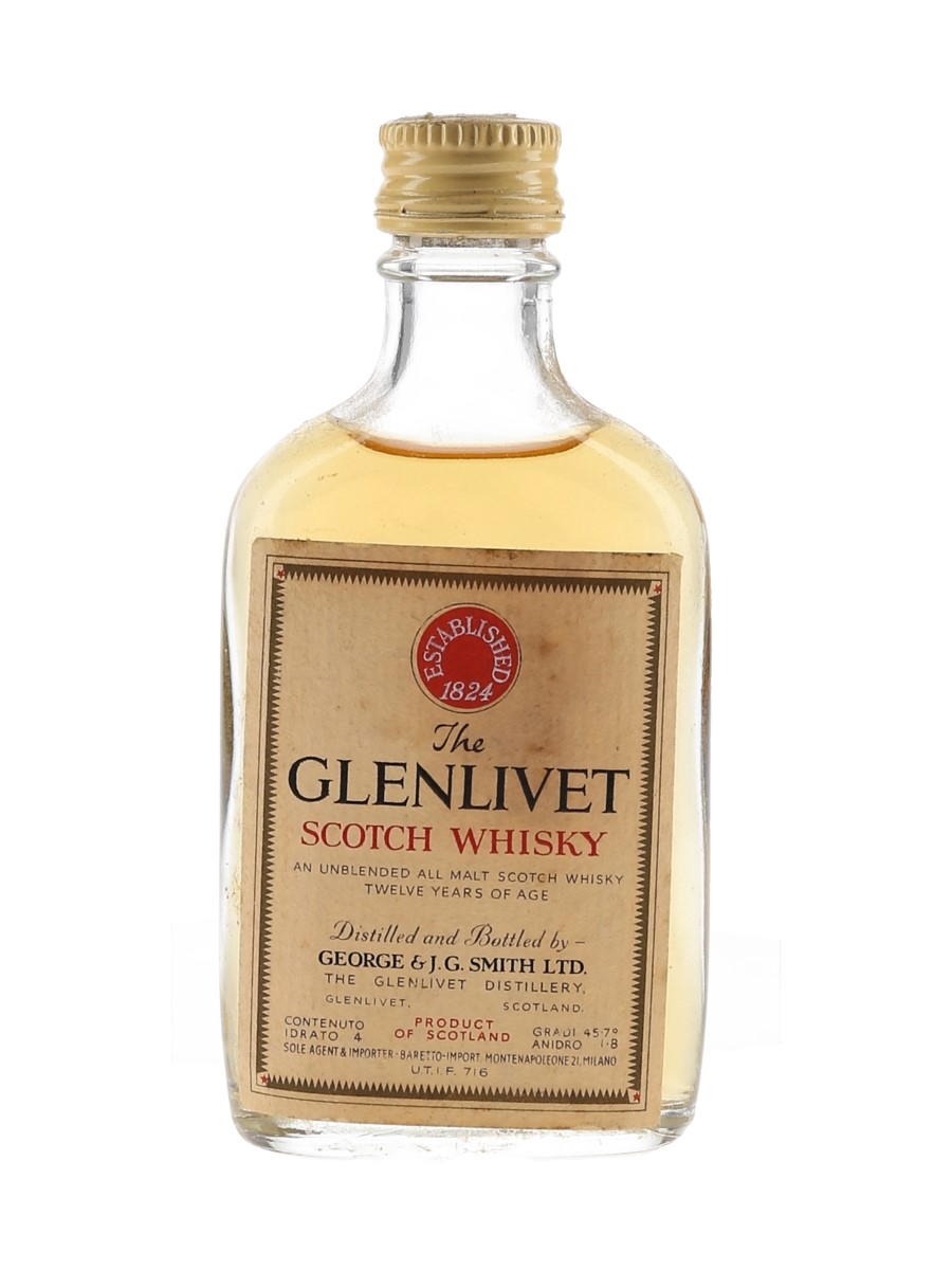 Glenlivet 12 Year Old Bottled 1960s - Baretto Import 4cl / 45.7%