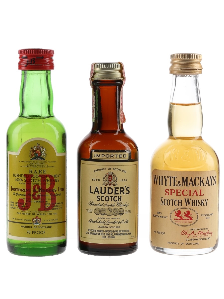 Assorted Blended Scotch Whisky Bottled 1970 & 1980s 3 x 5cl / 40%