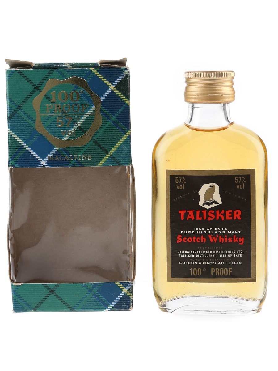 Talisker 100 Proof Black Label Gold Eagle Bottled 1970s-1980s - Gordon & MacPhail 5cl / 57%